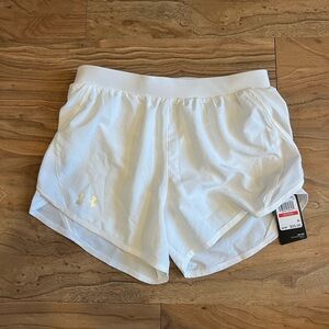 Under Armour white running shorts xs
